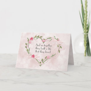 Carte Coeur Rose Mariage rose