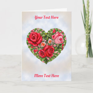 Carte Coeur Rose vintage
