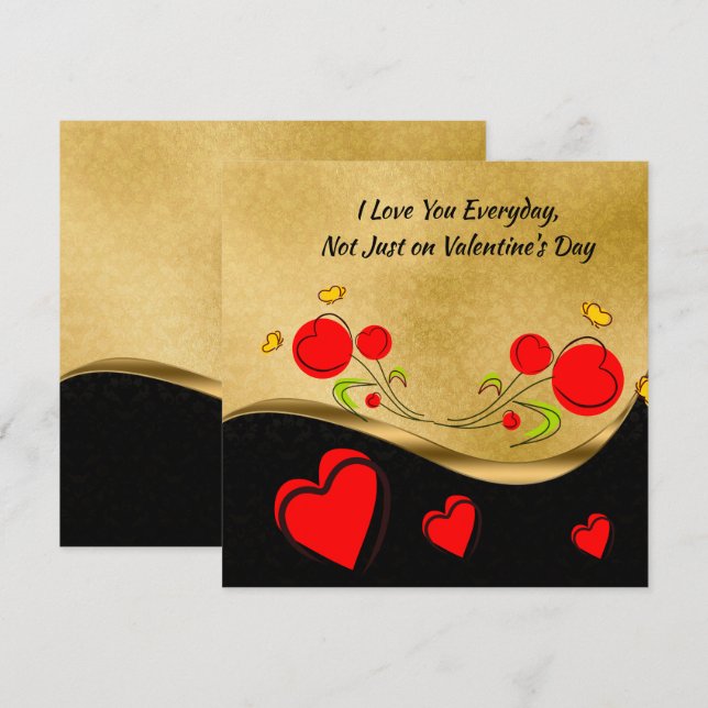 Carte Cœur rouge de la Saint-Valentin (Devant / Derrière)
