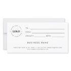 Coeur Script Plain Business Logo Certificat cadeau