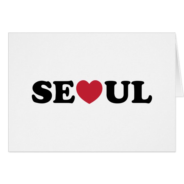 Carte Coeur Séoul Love (Devant horizontal)
