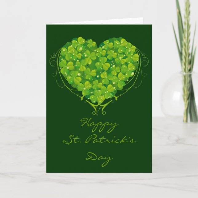 Carte Coeur shamrock (Devant)