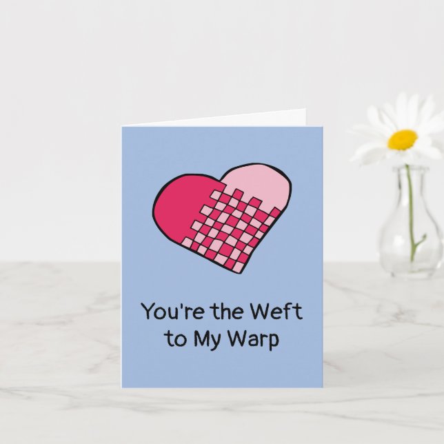 Carte Coeur tressé rose et rouge griffé Saint-Valentin (Petite plante)