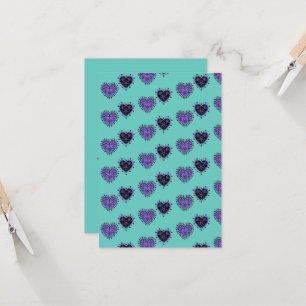 Carte Coeurs à fleurs violettes