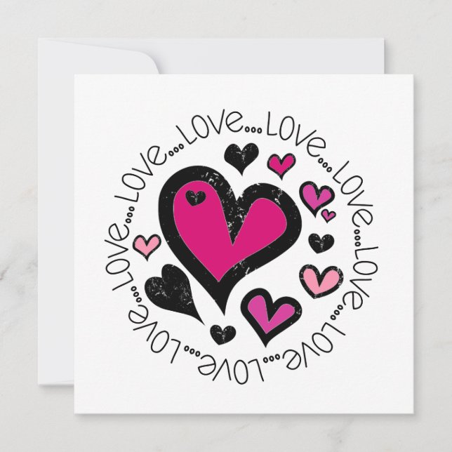 Carte Coeurs Amour Amour Amour (Devant)
