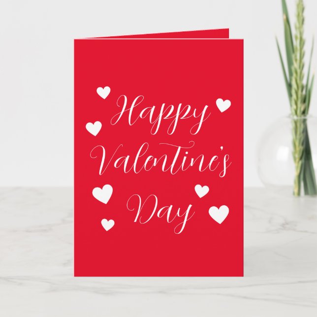 Carte Cœurs blancs rouges Joyeuse Saint-Valentin  (Devant)