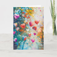 Cœurs Colorés Peinture Art Amour Romantique       