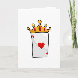 Carte Coeurs d'As avec Reine Couronne