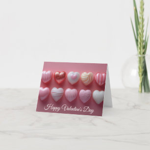 Carte Coeurs de chocolat rose Salutation de Saint-Valent