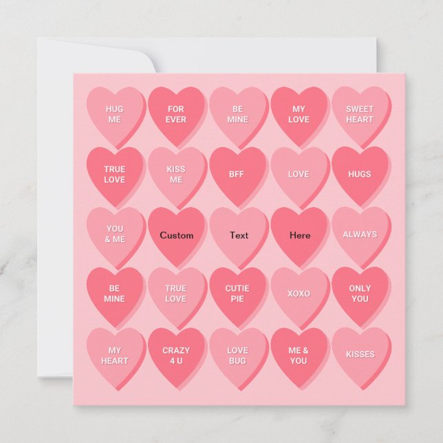 Carte Coeurs de conversations customisées (Devant)