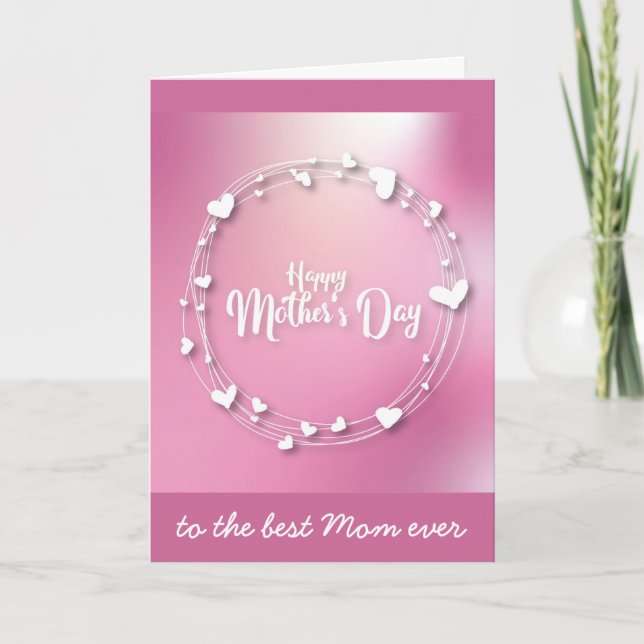 Carte Coeurs de la journée des mères roses mignonnes Mei (Devant)