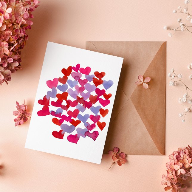 Carte Coeurs de la Saint Valentin - violet et magenta (Créateur téléchargé)