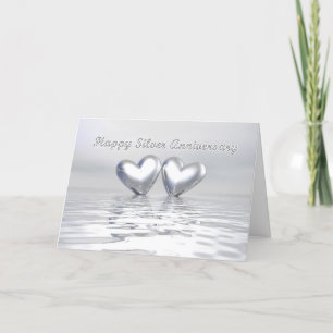 Carte Coeurs de l'anniversaire d'argent