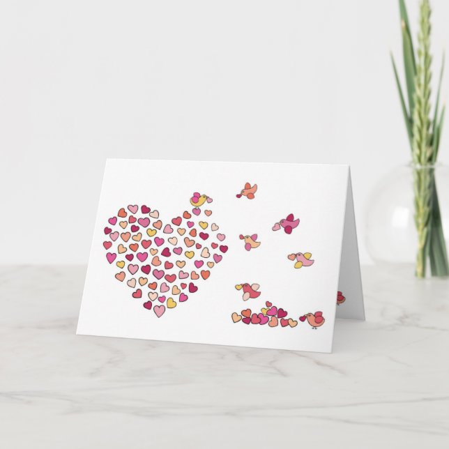 Carte Coeurs de n d'oiseaux (Devant)