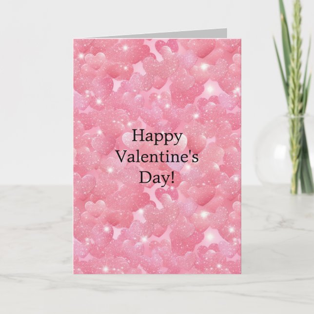 Carte Coeurs de Parties scintillant rose (Devant)