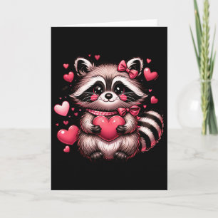 Carte Cœurs de Saint-Valentin de raton laveur