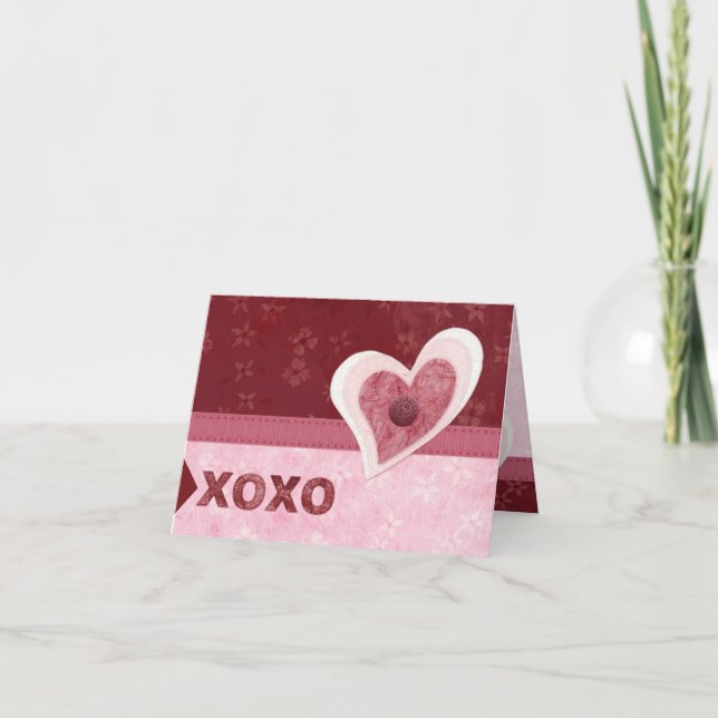 Carte Coeurs de tissu, accolades (Devant)