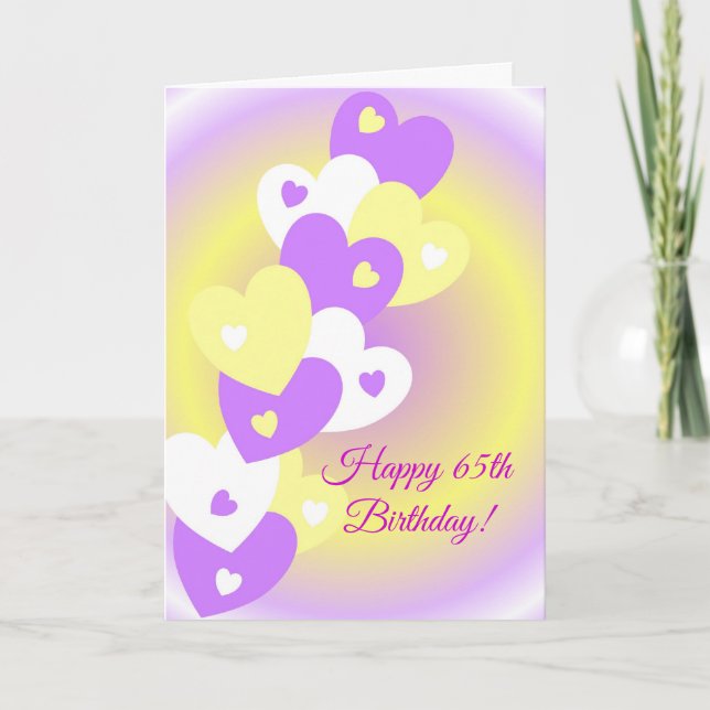 Carte Coeurs Design Personnalisé 65e anniversaire (Devant)