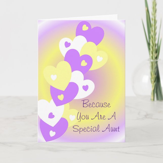 Carte Coeurs Design Tante personnalisée Anniversaire (Devant)