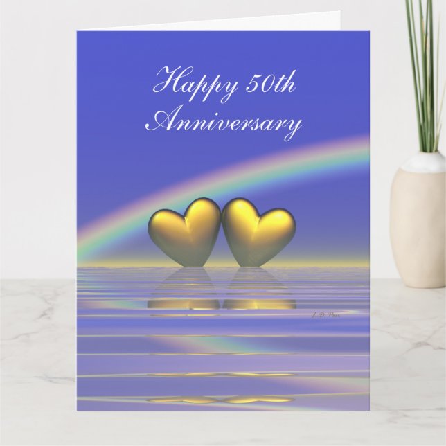Carte Coeurs d'or du 50e anniversaire (Devant)