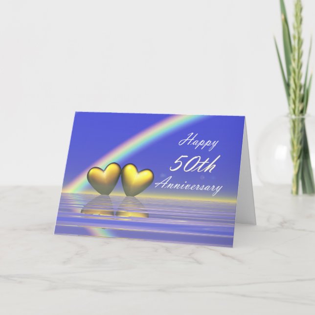Carte Coeurs d'or du 50e anniversaire (Devant)