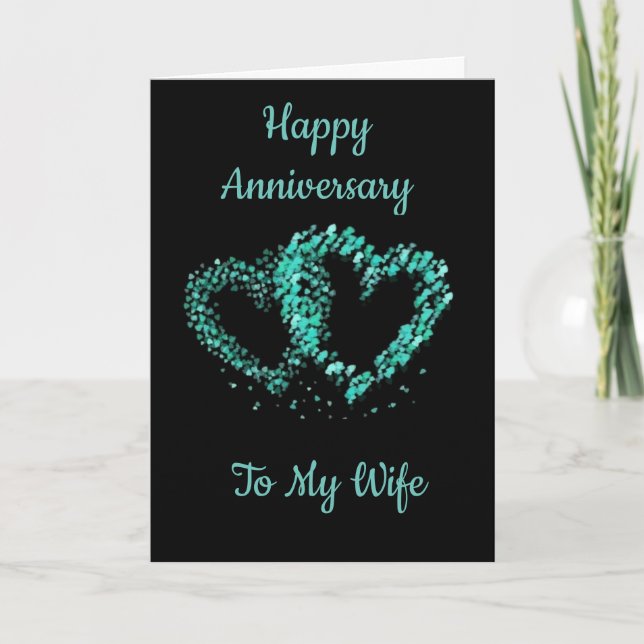 CARTE COEURS ET AMOUR SUR NOTRE ANNIVERSAIRE "FEMME" (Devant)