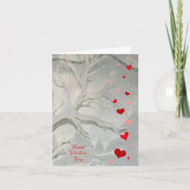 Carte Coeurs et étoiles Heureuses Saintes-Valentin (Devant)