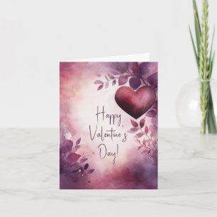 Carte Coeurs et fleurs Salutation de Valentine