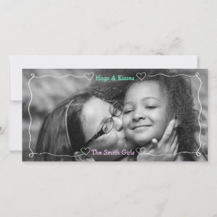 Carte Coeurs et ligne Bordure Blanc