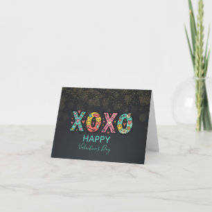 Carte Cœurs fantaisistes "XOXO"Joyeuse Saint-Valentin