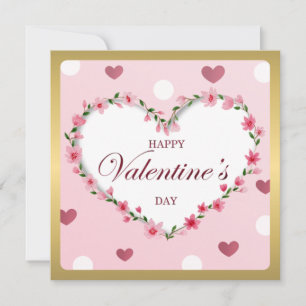 Carte Cœurs floraux de rose rose Cadeaux de la Saint-Val