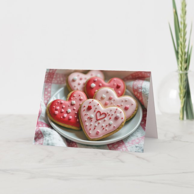 Carte Coeurs Heureuses Saintes-Valentin Cookies (Devant)