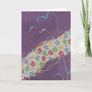 Carte Coeurs Médias mixtes Collage, anniversaire