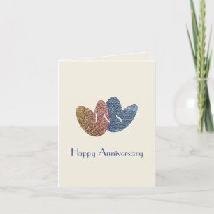 Carte Coeurs mignons de denim d'anniversaire heureux