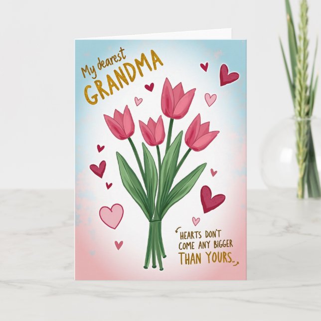 Carte Cœurs Pour Mamie (Devant)
