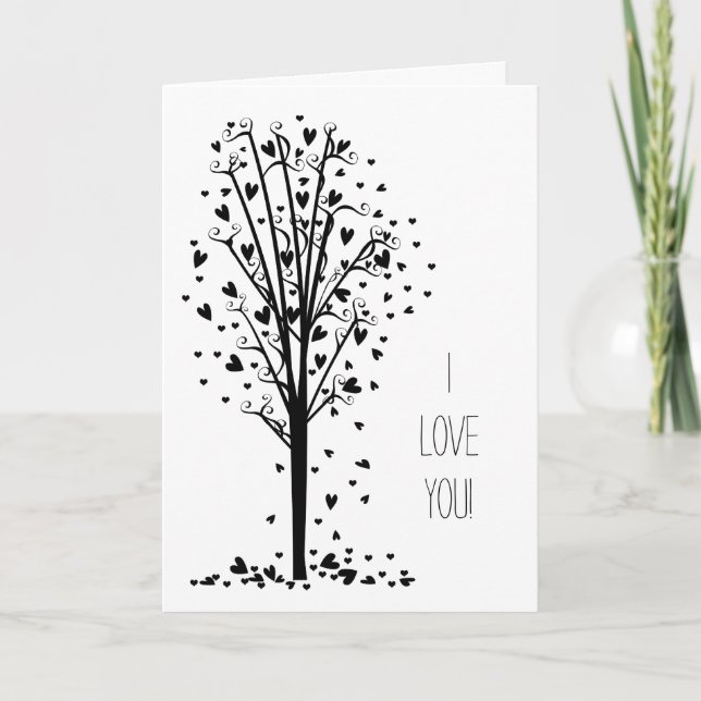 Carte Coeurs romantiques L'amour des arbres (Devant)