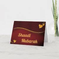 Cœurs romantiques Shaadi Mubarak rouge et or