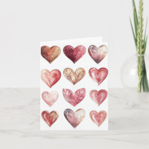 Carte Coeurs rose et rouge Salutation de Saint Valentin