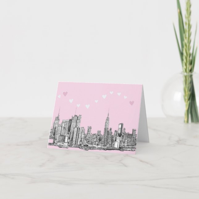 Carte Cœurs roses de NYC (Devant)