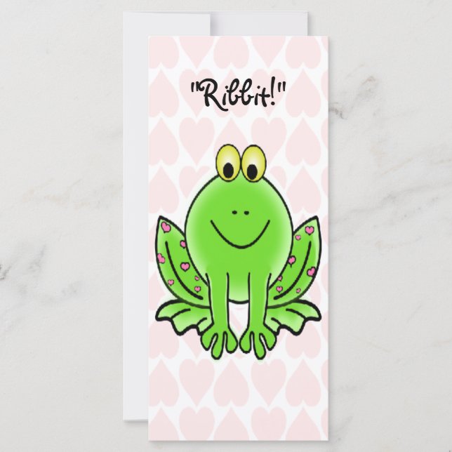 Carte Coeurs roses et grenouilles Enfants Valentines Car (Devant)