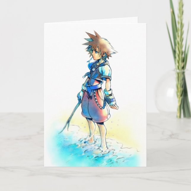 Carte Coeurs royaux | Aquarelle Sora On Beach (Devant)
