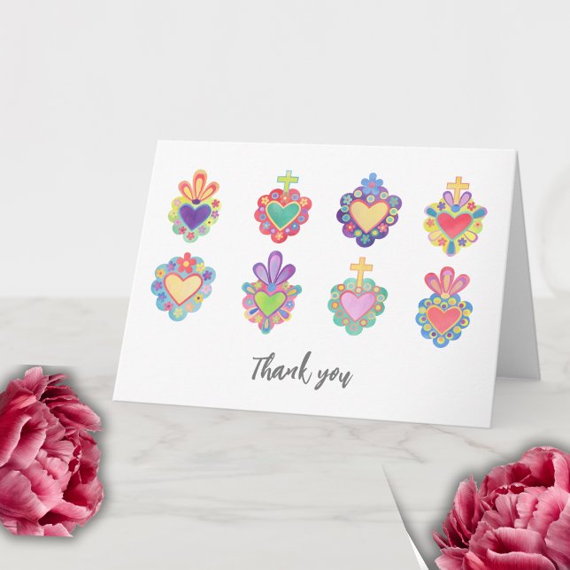 CARTE COEURS SACRÉS, MERCI FOLK MEXIQUE (Créateur téléchargé)