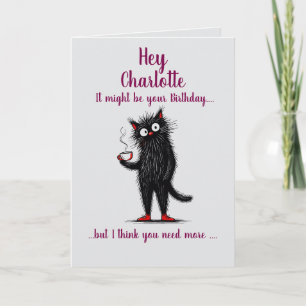 Carte Coffee Cat Plier Anniversaire