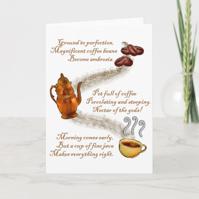Carte Coffee Haiku Greeting (Devant)