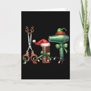 Carte Coiffeur de Noël Coiffeuse licenciée Hairas