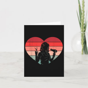 Carte Coiffeur Rétro Cœur Saint-Valentin Coiffeuse Femme
