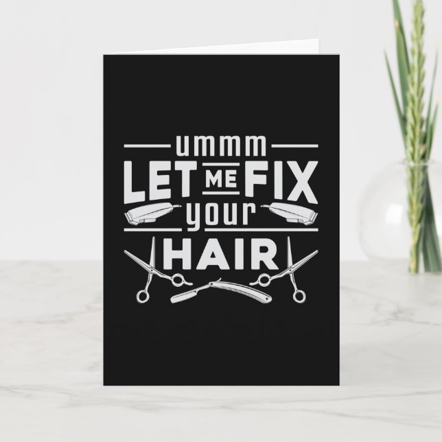 Carte Coiffeuse Styliste Barbier Ciseaux Coiffeur Cadeau (Devant)