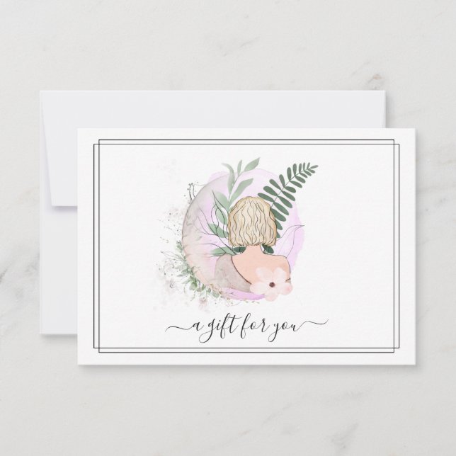 Carte Coiffure de salon aquarelle | Certificat cadeau (Devant)