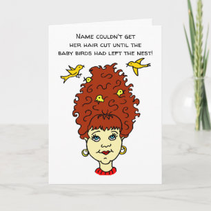 Carte Coiffure Dessin Animé Nid d'Oiseau