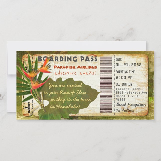 Carte Col du Tropical Paradise Boarding Pass (Devant)